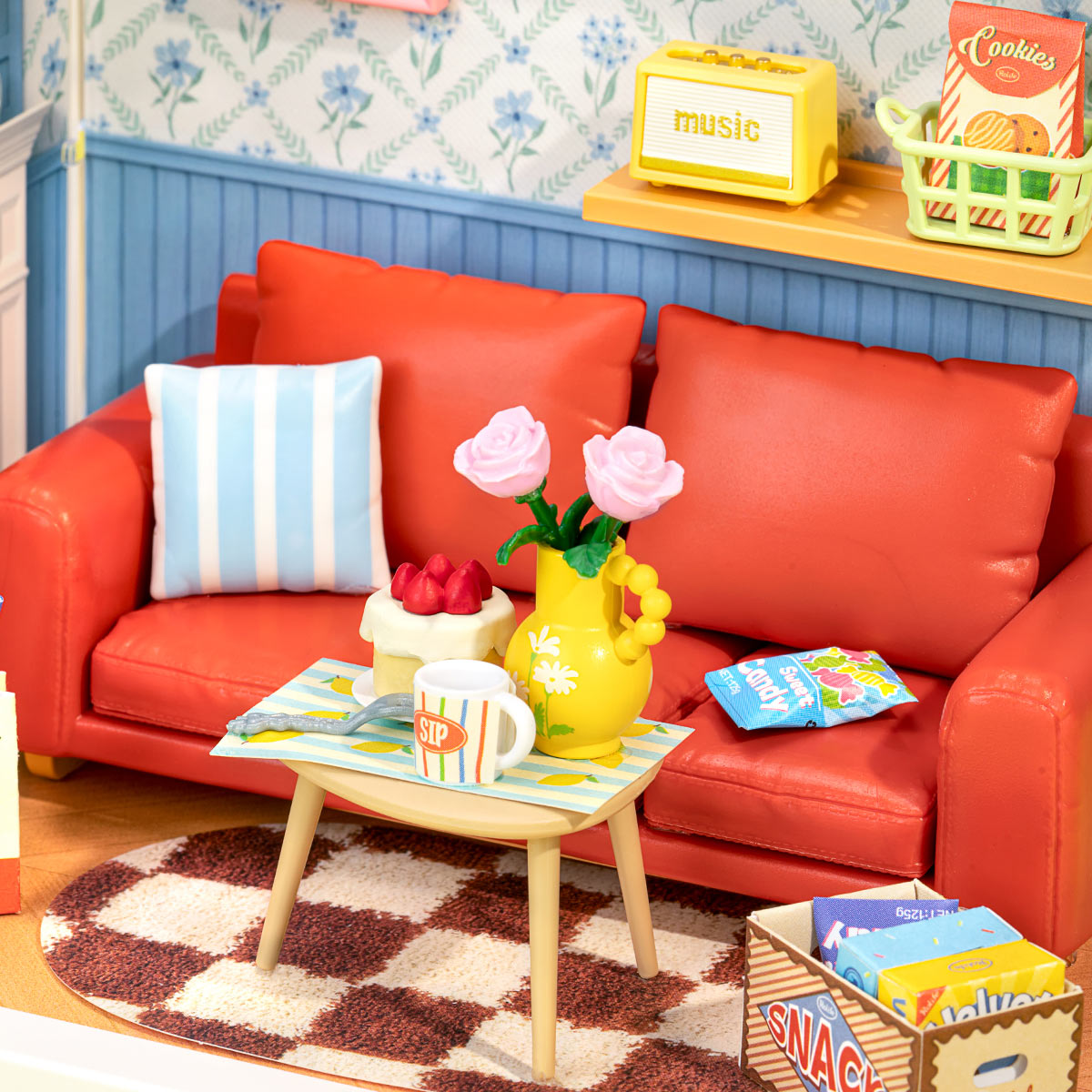Rolife Country Blue Lounge DIY Miniature House Kit (DWS05)