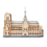 Notre Dame 3D Wooden Puzzle: Paris Cathedral DIY Gothic Model TG511