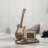 3D Wooden Electric Guitar Puzzle Kit: DIY Music Lover Gift