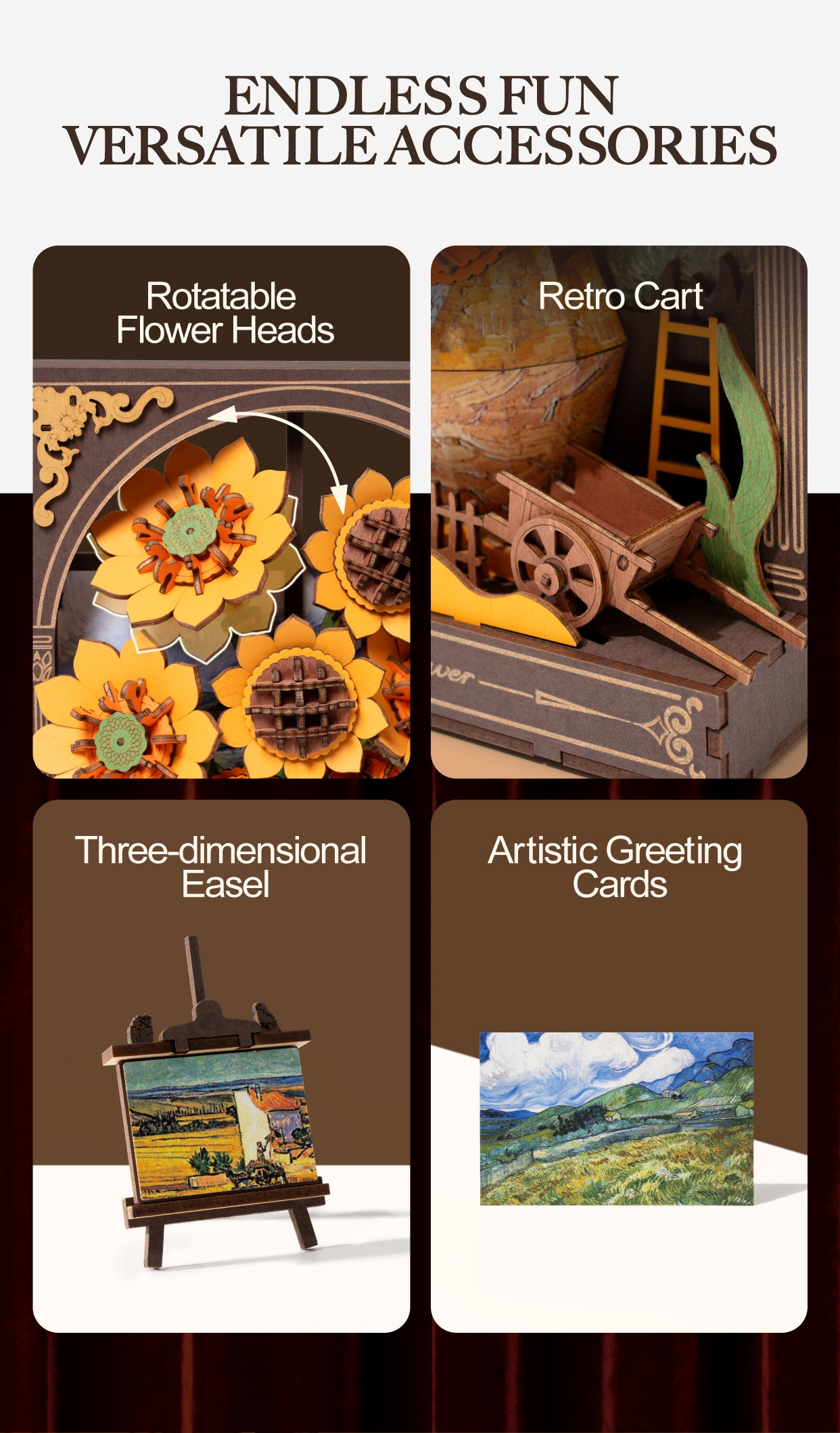 Rowood Golden Sunflower 3D Wooden Puzzle TH002