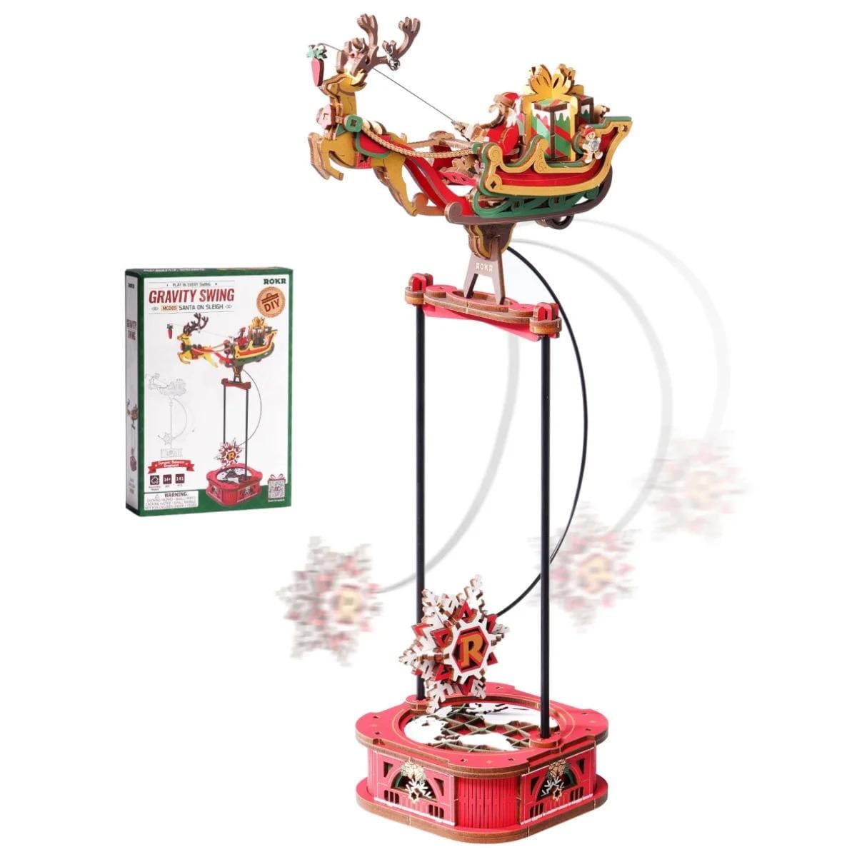 ROKR Santa on Sleigh 3D Wooden Puzzle Pendulum Model MCD05