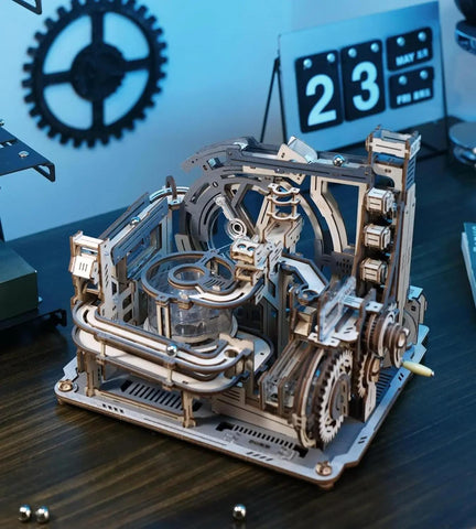 ROKR Spaceport Marble Run Puzzle: 3D Wooden STEM Model Kit