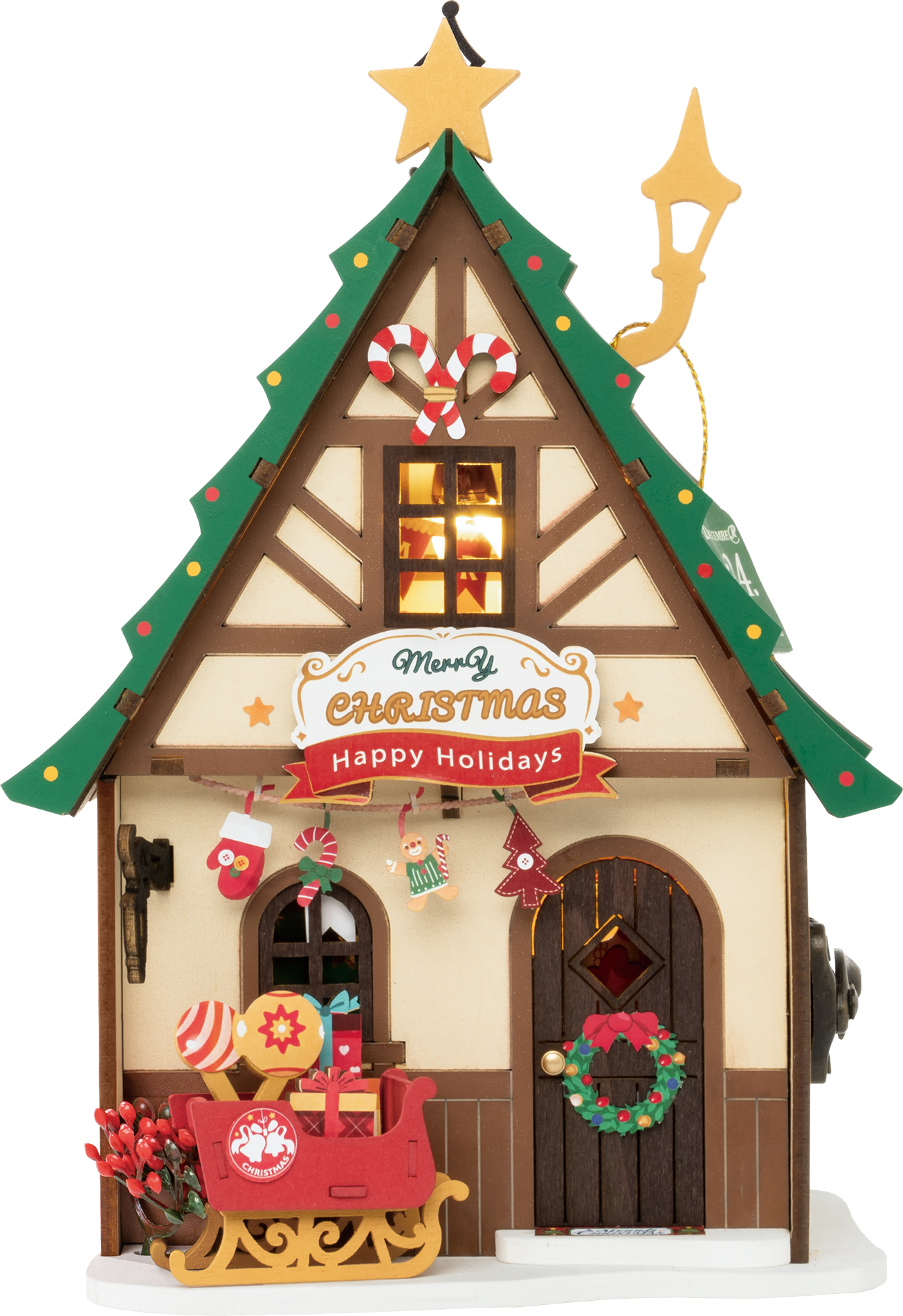 Rolife Twinkling Christmas House DIY Miniature House DS036