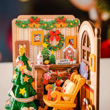 Rolife Christmas Fireplace DIY Miniature House Kit – 73-Piece Wooden Miniature DS041 Gift set