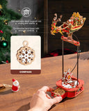 ROKR Santa on Sleigh 3D Wooden Puzzle – DIY Pendulum Balance Christmas Gift MCD05