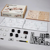 ROKR F1 Racing Car 3D Wooden Puzzle: Wind-Up STEM Model Kit