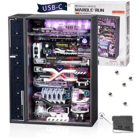 Rokr Future City Marble Run Puzzle | LED DIY Model, STEM Gift