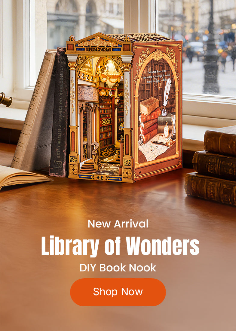 Rolife DIY Book Nook – Library of Wonders Wooden Puzzle Kit (TGB16)