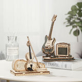 3D Wooden Electric Guitar Puzzle Kit: DIY Music Lover Gift