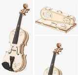 Rokr 3D Wooden Violin Puzzle: DIY Musical Instrument Model Kit