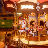 Rolife Classic Carousel 3D Wooden Model Kit with Lights & Music