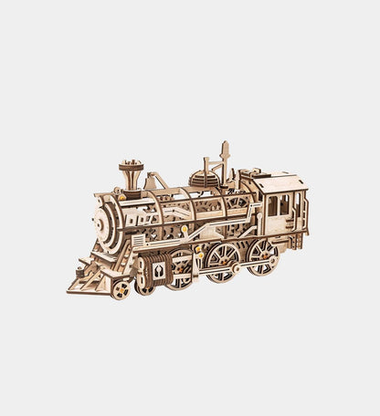 ROKR Locomotive Mechanical Gear 3D Wooden Puzzle DIY Model Kit LK701
