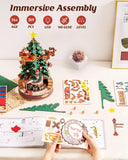 Rolife Christmas Melody Tree 3D Wooden Puzzle DIY Rotating Music Box Kit AMS01