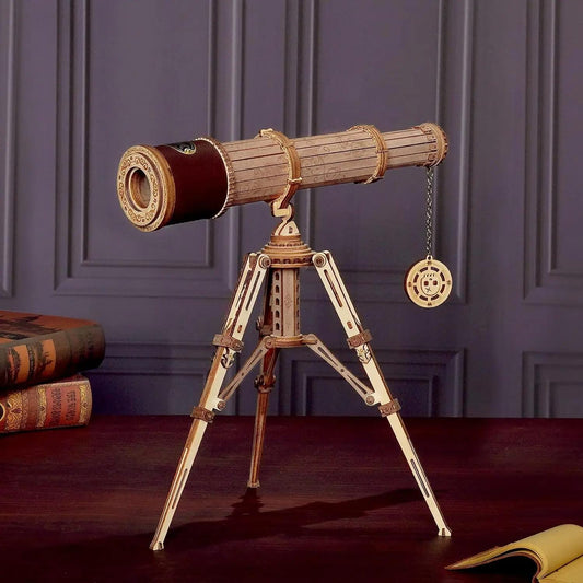 3D Wooden Telescope Puzzle Kit – ROKR Monocular Model DIY Engineering Gift
