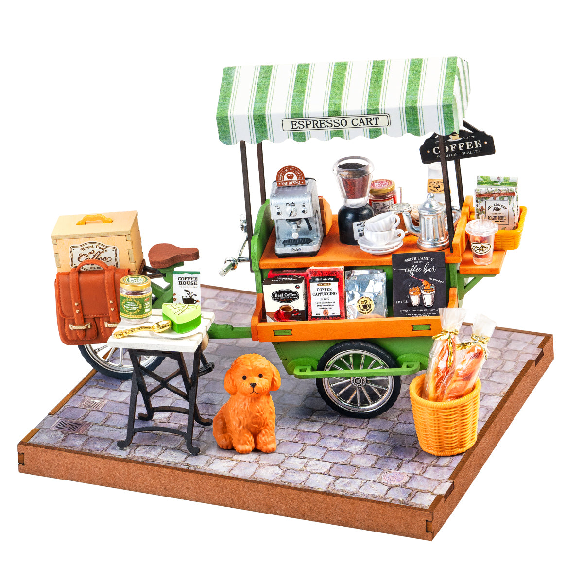 Rolife DIY Miniature House – Aromatic Coffee Cart Wooden Puzzle Kit (DG182)