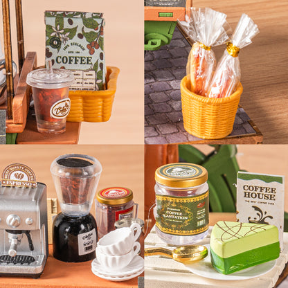 Rolife DIY Miniature House – Aromatic Coffee Cart Wooden Puzzle Kit (DG182)