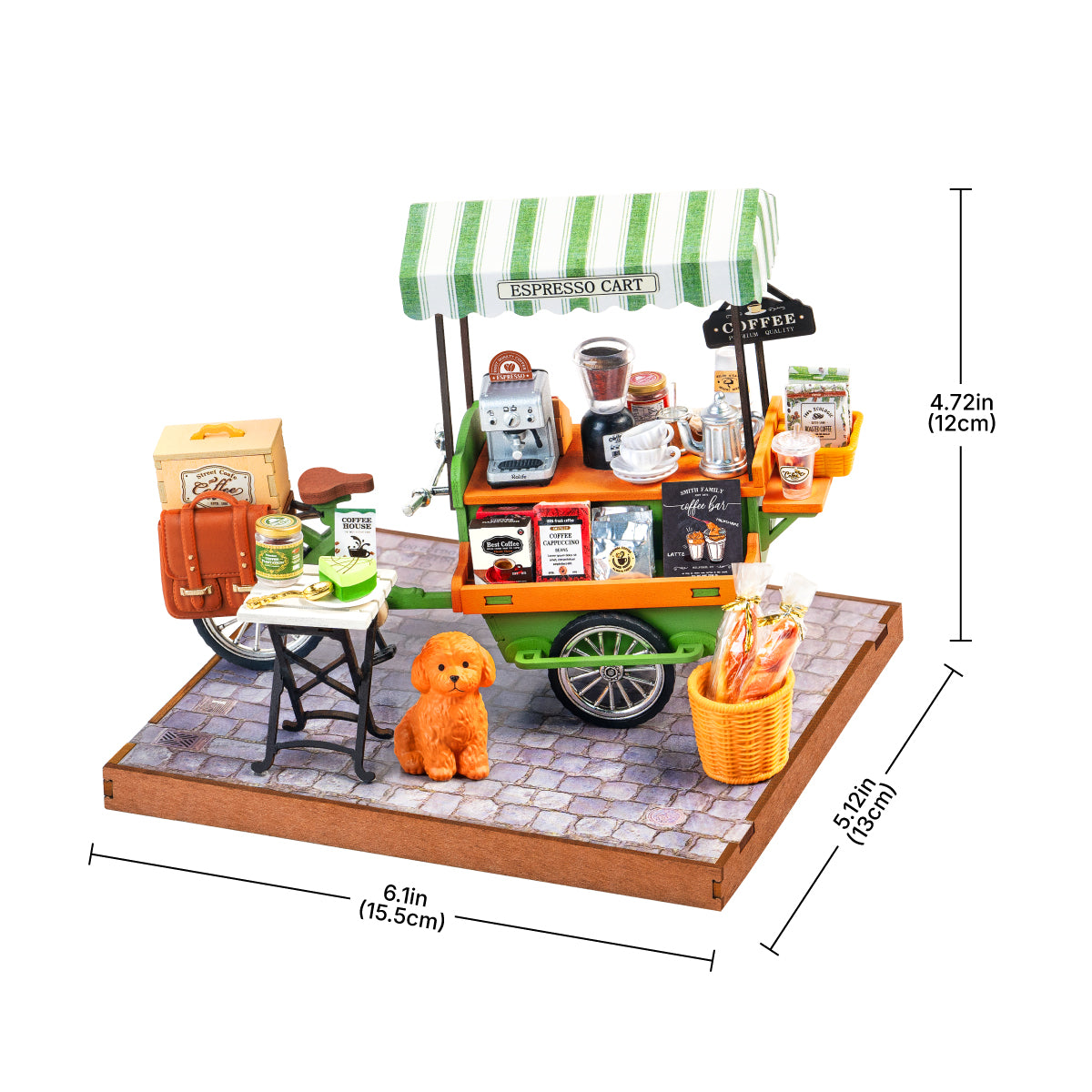 Rolife DIY Miniature House – Aromatic Coffee Cart Wooden Puzzle Kit (DG182)