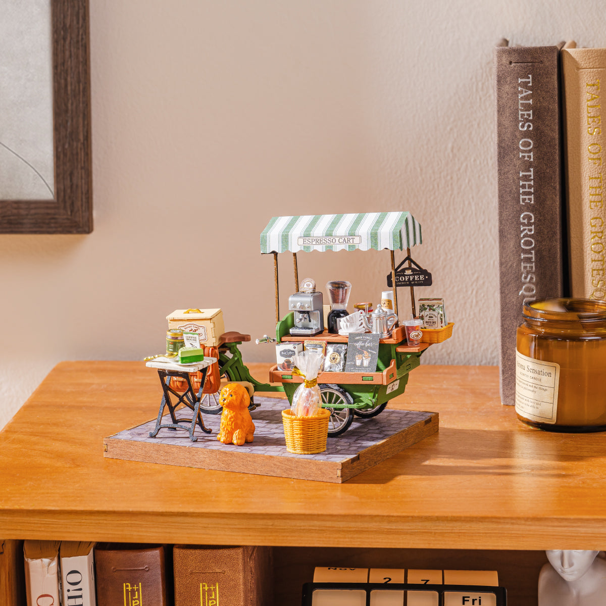 Rolife DIY Miniature House – Aromatic Coffee Cart Wooden Puzzle Kit (DG182)