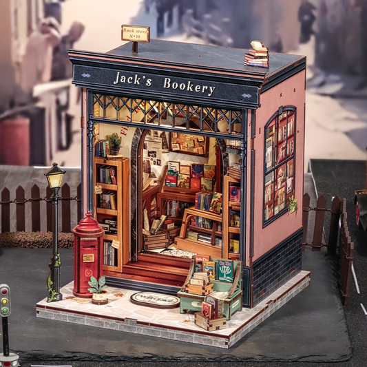 CUTEBEE DIY Miniature House – Jack’s Bookery Wooden Book Nook Kit (CWGC209-Y)
