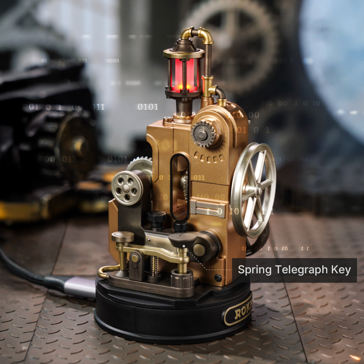 ROKR Morse Telegraph Mechanical 3D Wooden Puzzle Kit (CGM02)