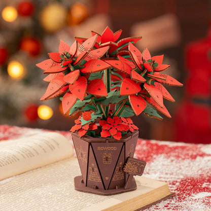 Rowood Poinsettia DIY Flower Bouquet 3D Wooden Puzzle TF001