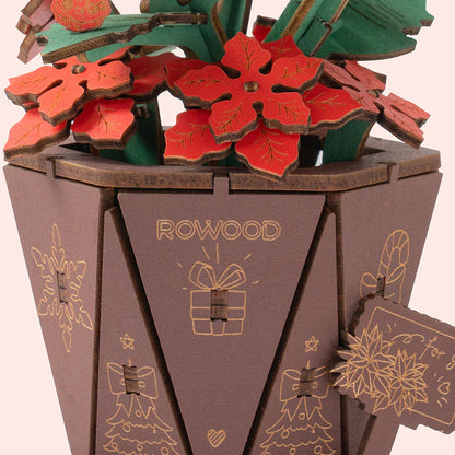 Rowood Poinsettia DIY Flower Bouquet 3D Wooden Puzzle TF001