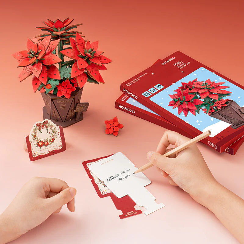 Rowood Poinsettia DIY Flower Bouquet 3D Wooden Puzzle TF001