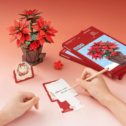 Rowood Poinsettia DIY Flower Bouquet 3D Wooden Puzzle TF001