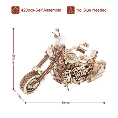 ROKR Cruiser Motorcycle 3D Wooden Puzzle DIY Model Kit LK504