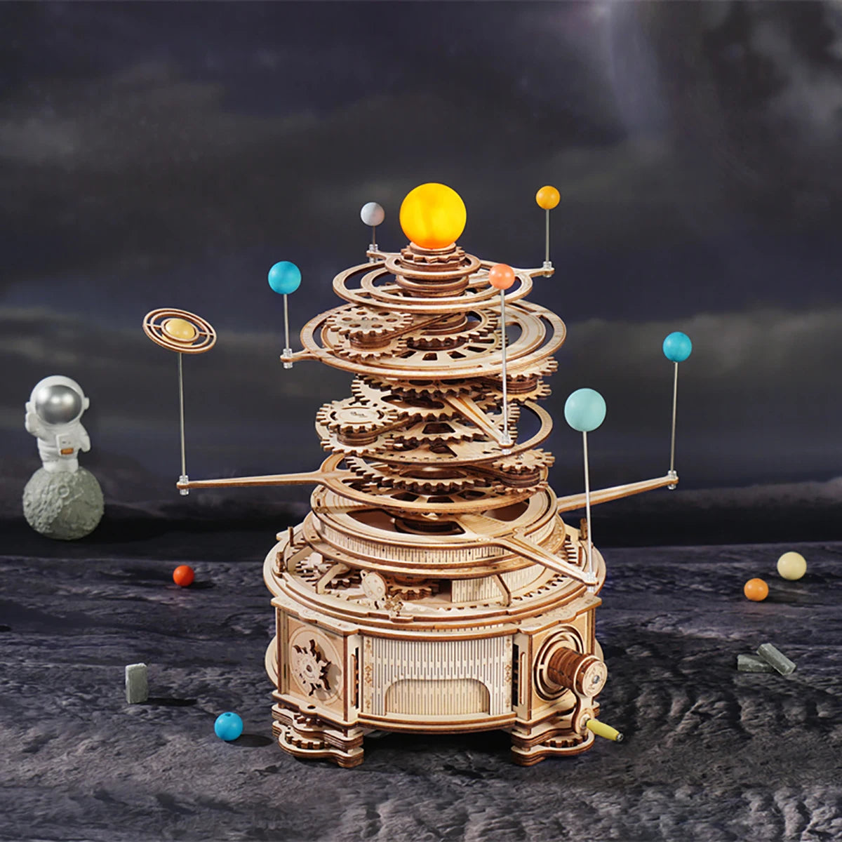 ROKR Mechanical Orrery 3D Wooden Puzzle DIY Model Kit ST001