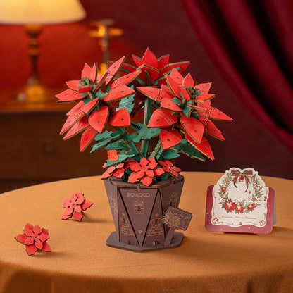 Rowood Poinsettia DIY Flower Bouquet 3D Wooden Puzzle TF001
