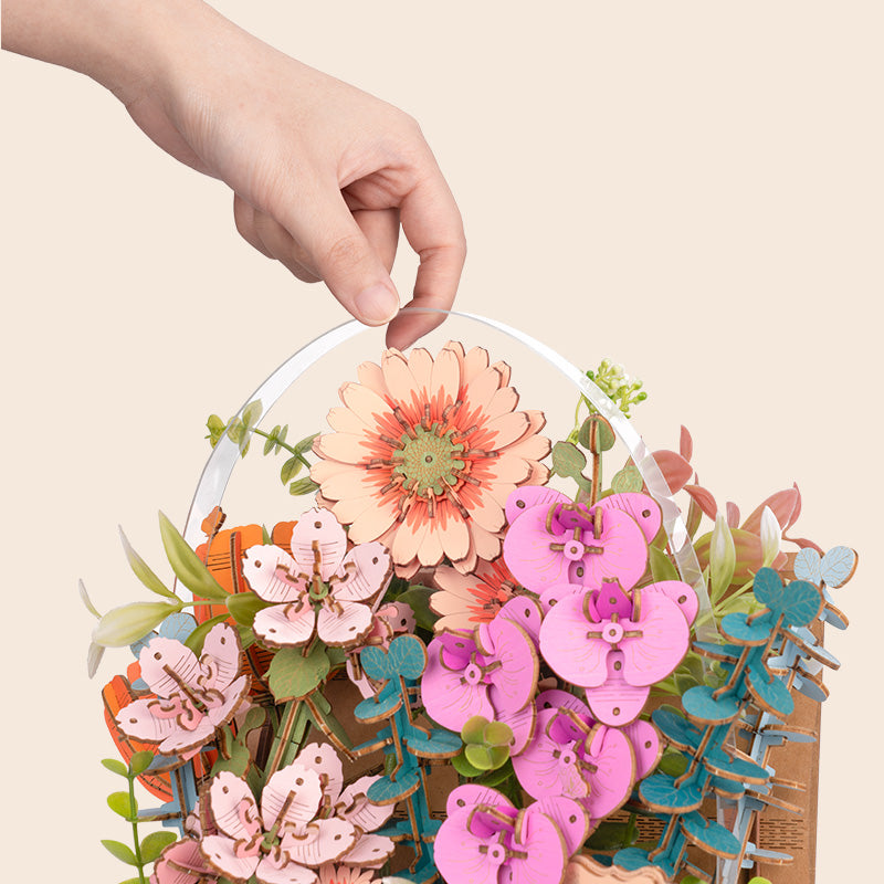 Rowood Wooden Blooming Book DIY Flower Bouquet 3D Puzzle TW04H