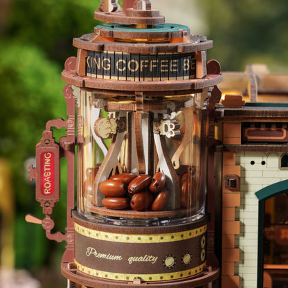 ROKR Dream Coffee Factory Wooden Music Box Mechanical 3D Puzzle EAB02