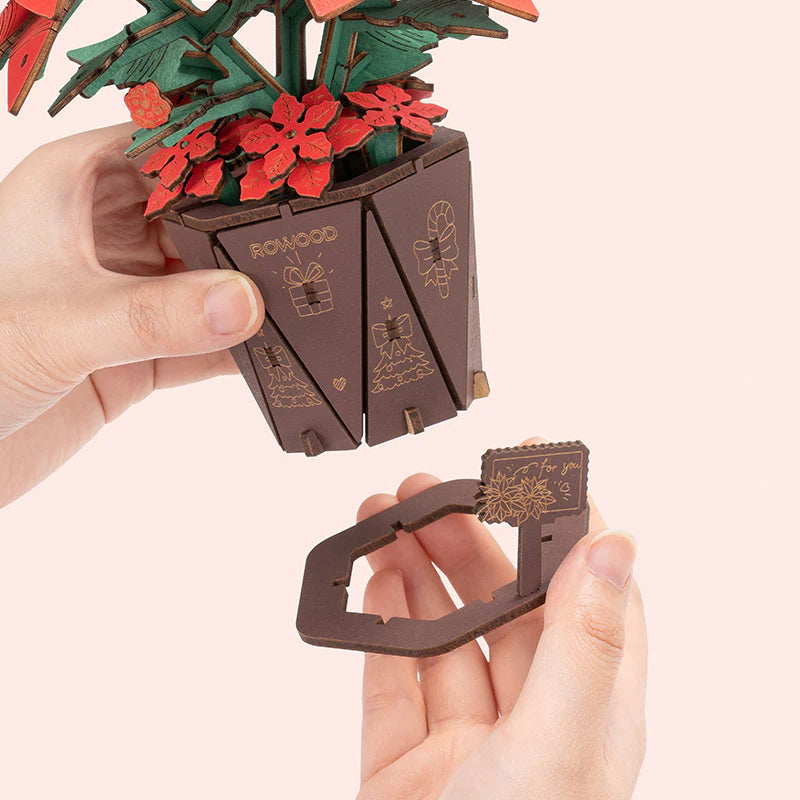 Rowood Poinsettia DIY Flower Bouquet 3D Wooden Puzzle TF001