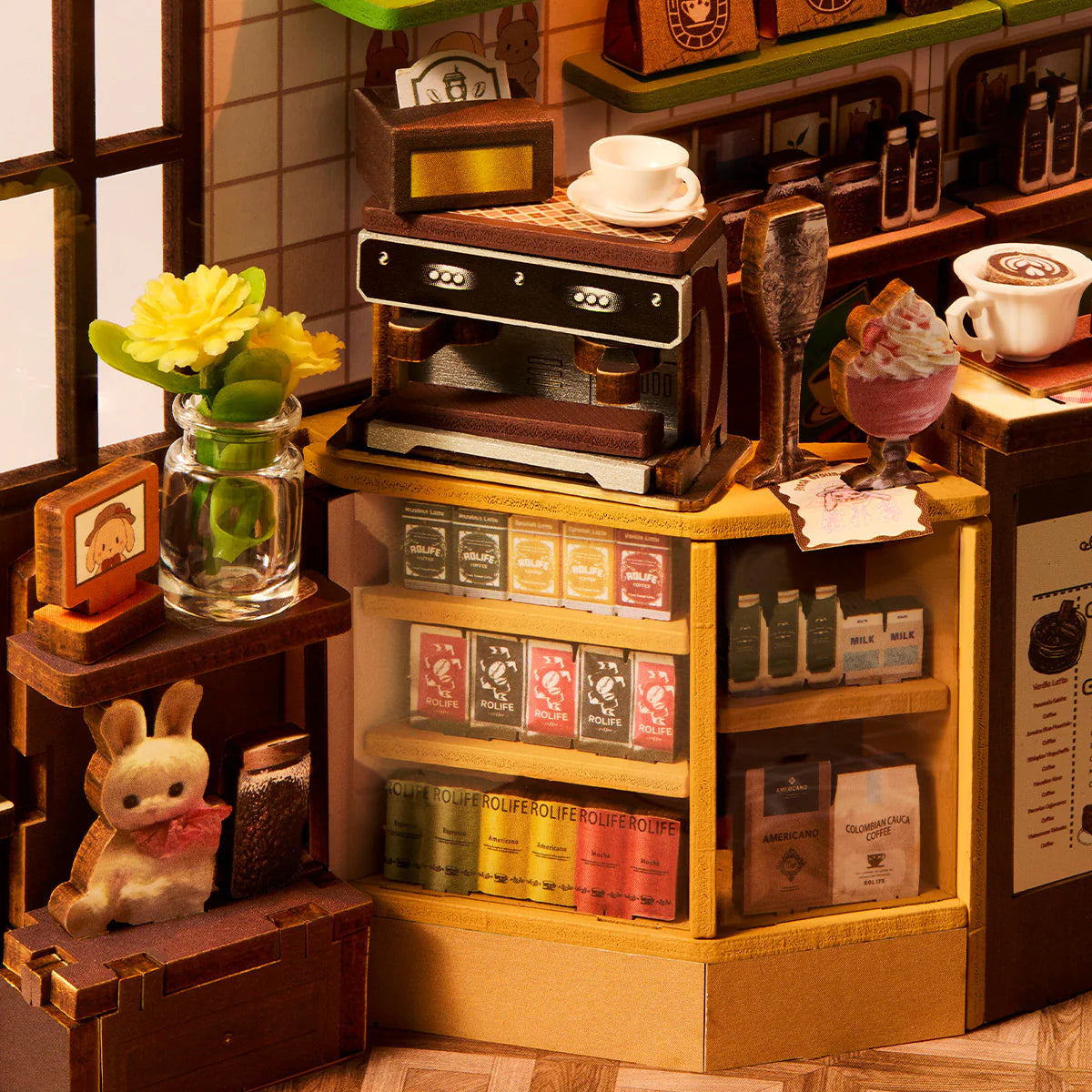 Rolife Holiday Cafe DIY Book Nook Shelf Insert TGB15