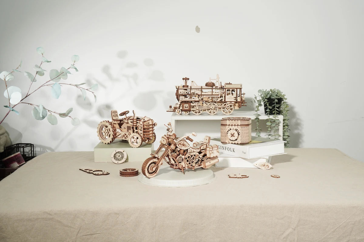ROKR Cruiser Motorcycle 3D Wooden Puzzle DIY Model Kit LK504