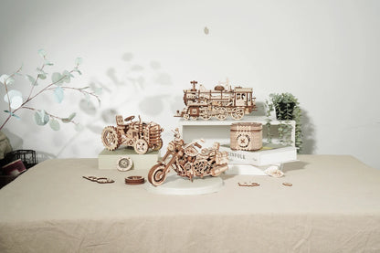 ROKR Cruiser Motorcycle 3D Wooden Puzzle DIY Model Kit LK504