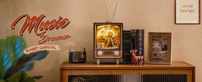 Robotime Rolife Sunset Carnival Series DIY Wooden Puzzle Music Box Model Kit AMT01 AMK81 AMK63