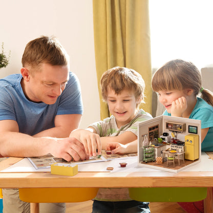 Robotime Rolife Super Store Series Happy Meals Kitchen DIY Miniature House Model Kit DW008