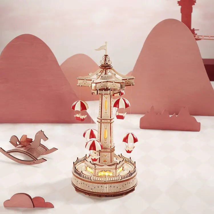 ROKR Swing Ride DIY Wooden Puzzle Music Box Model Kit EA02