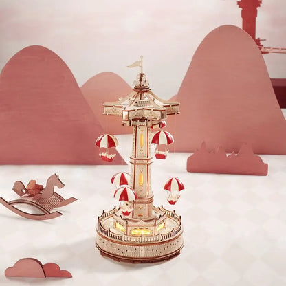 ROKR Swing Ride DIY Wooden Puzzle Music Box Model Kit EA02