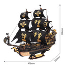 Robotime ROKR 3D Wooden Seahorse Barque Puzzle Kit – Nautical Ship Model for Home Décor & Gift Idea for Teens & Adults