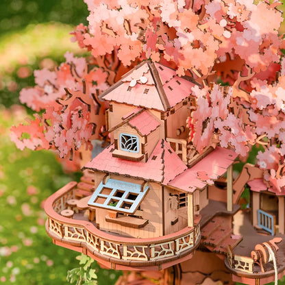Robotime Rolife Sakura Tree House 3D Wooden Puzzle DIY Model Kit TGS04