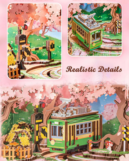 Rolife Sakura Dreamy Tour Wooden Music Box 3D Puzzle DIY Model Kit AMT02