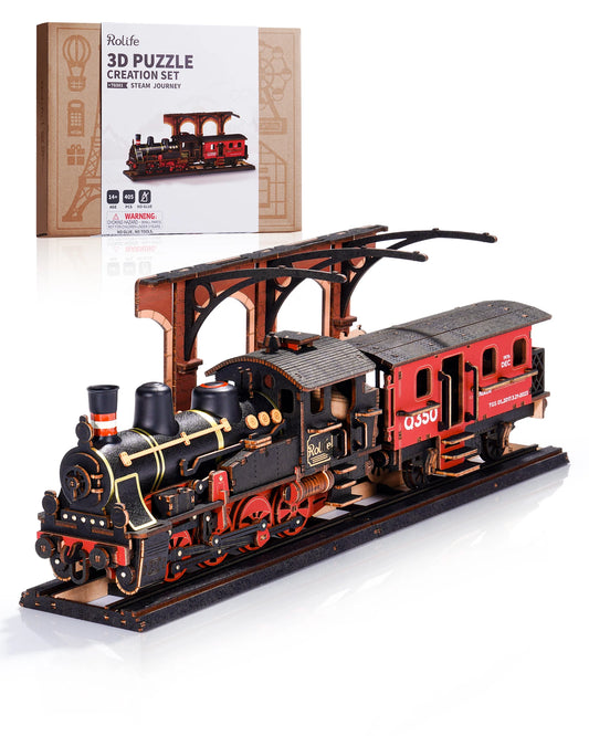 Robotime Rolife Steam Journey Coloured 3D Wooden Puzzle TGS01