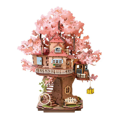 Robotime Rolife Sakura Tree House 3D Wooden Puzzle DIY Model Kit TGS04