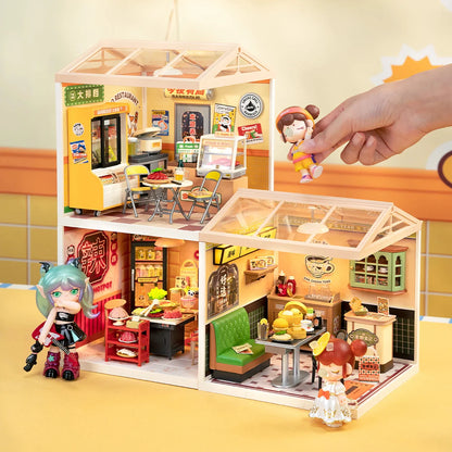 Rolife Hong Kong Bites Cafe Miniature House 3D Puzzle DIY Model Kit DW021 DW022 DW020