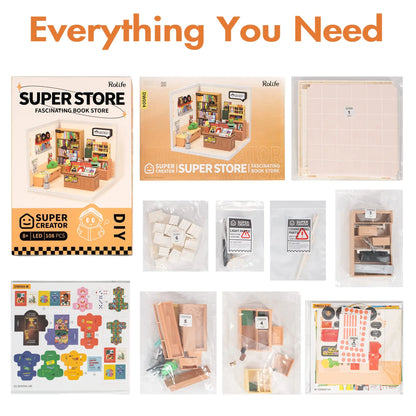 Robotime Rolife Super Creator Series DIY Miniature House Model Kit DW004 DW005B DW006