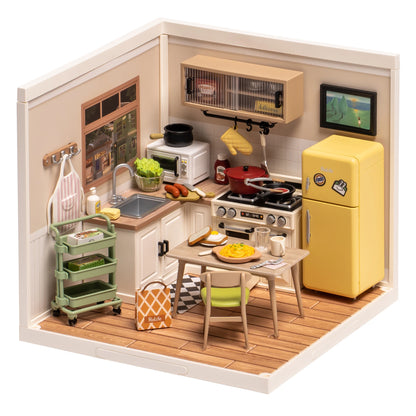 Robotime Rolife Super Store Series Happy Meals Kitchen DIY Miniature House Model Kit DW008