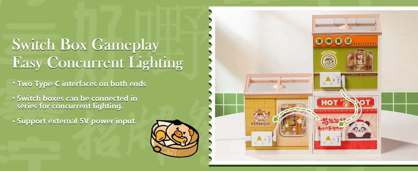 Rolife Hong Kong Bites Cafe Miniature House 3D Puzzle DIY Model Kit DW021 DW022 DW020